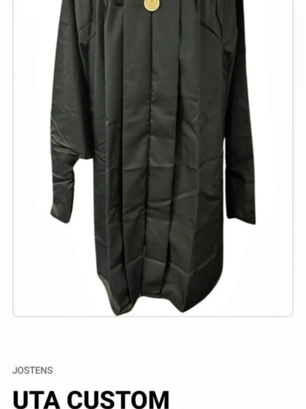 UTA Store UTA Custom Masters Set Black Graduation Gown MSW